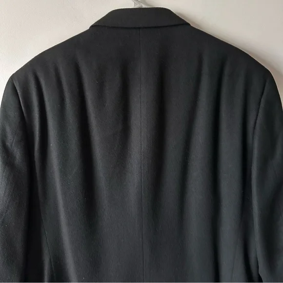 Bill Blass Blazer Men's 44L Black Single Breasted 3 Button 100% Cashmere